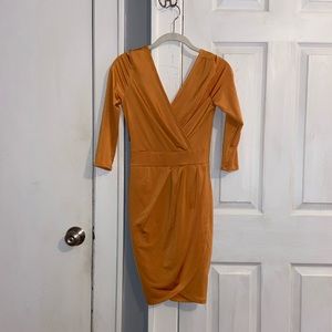 Gold quarter sleeve dress